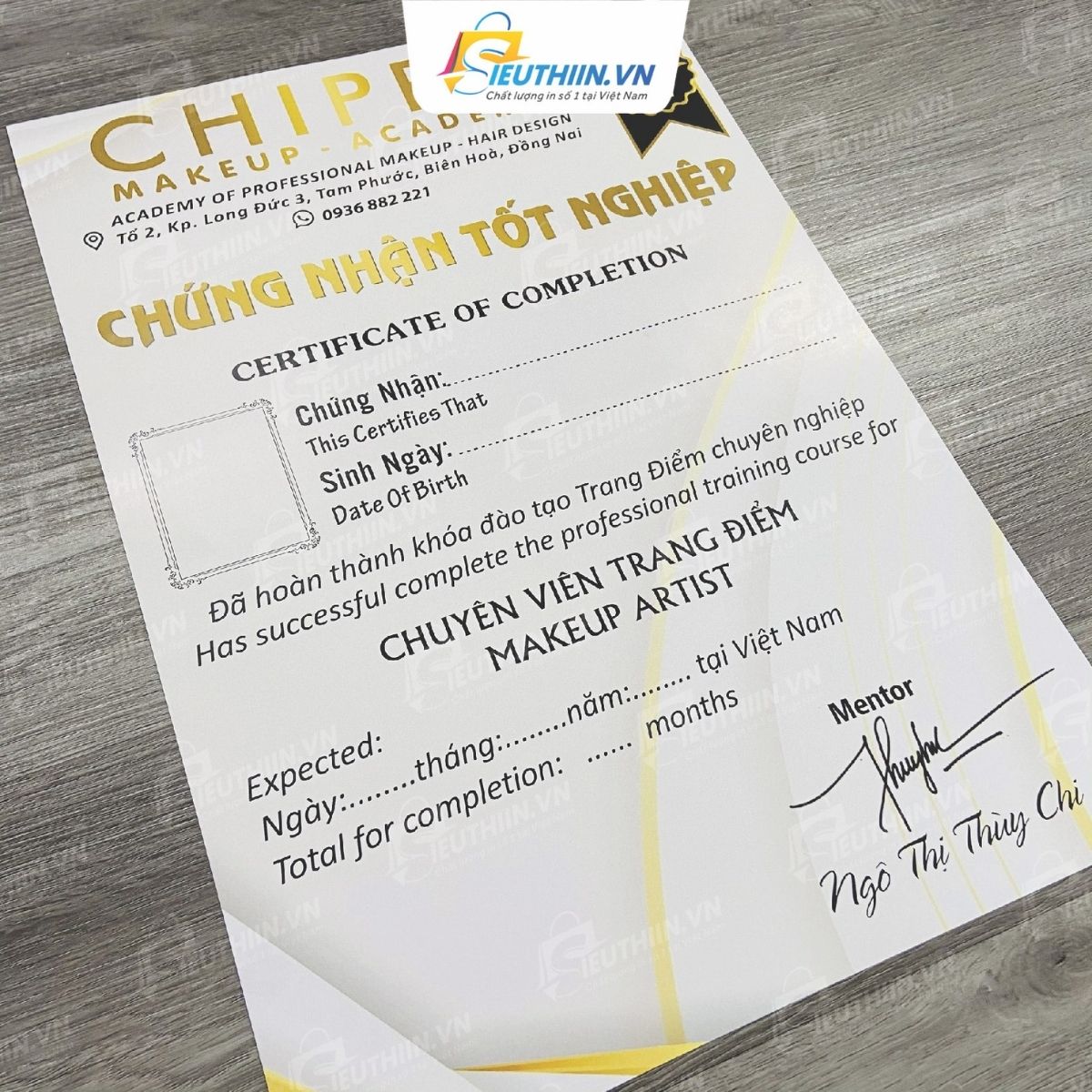 Giấy chứng nhận nghề spa