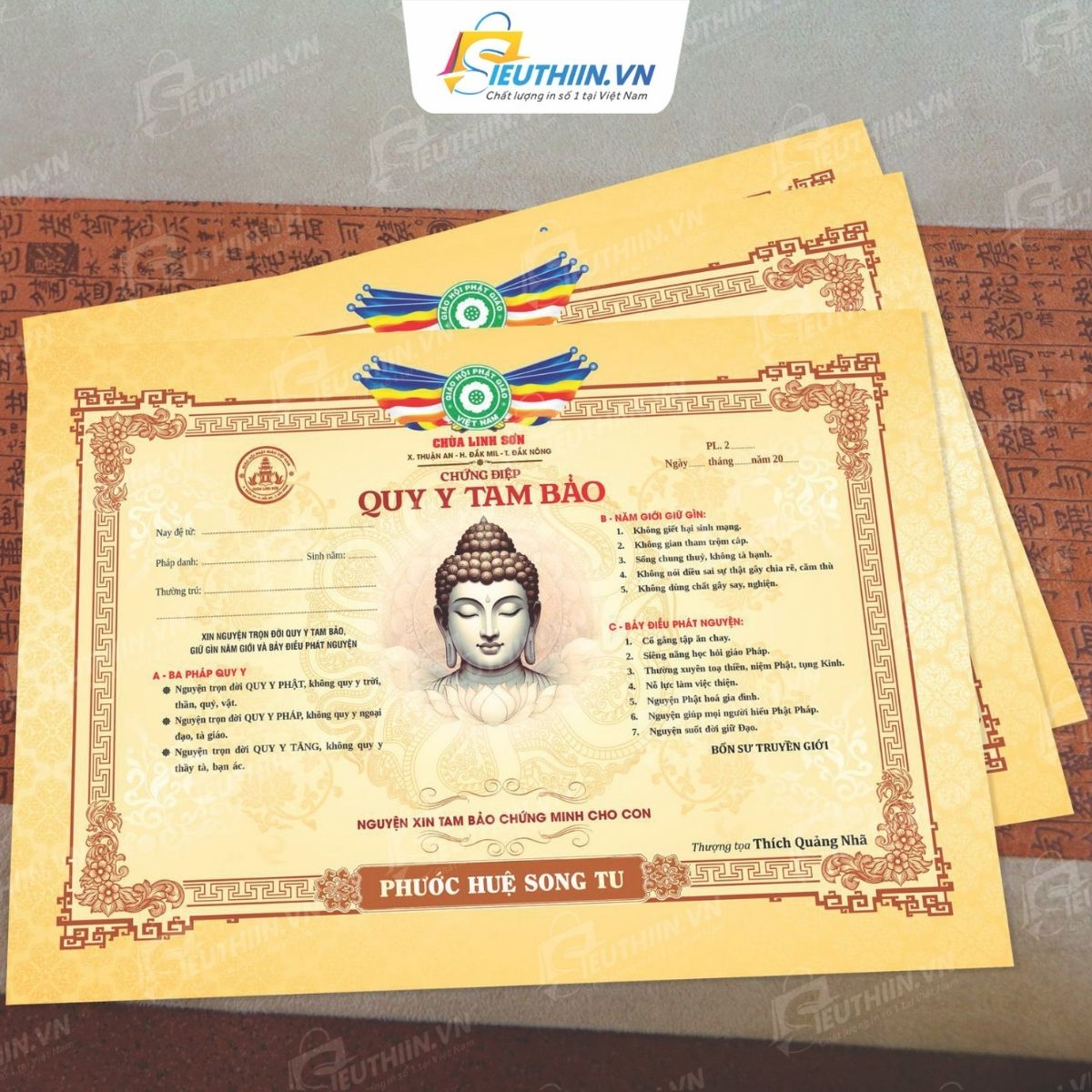 Mẫu quy y tam bảo