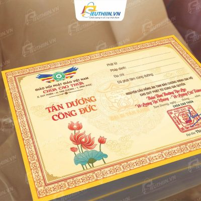 Giấy khen Phật giáo