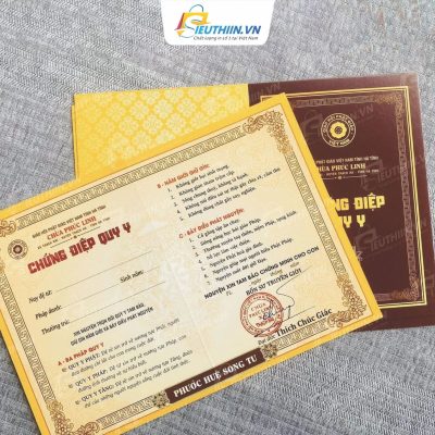 Chứng điệp quy y tại chùa