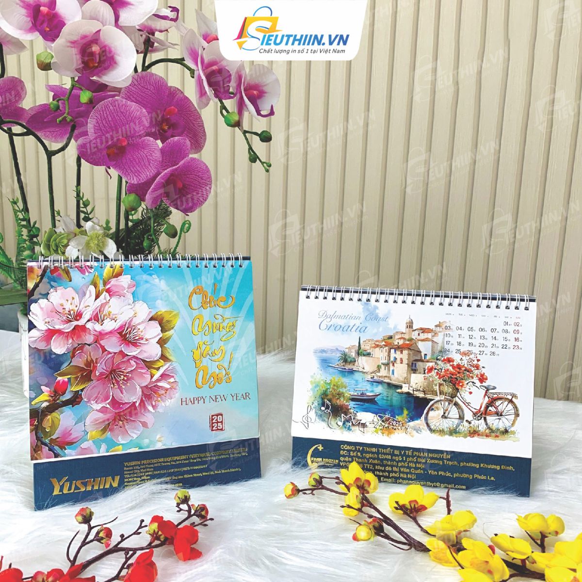 Lịch để bàn hoa lá