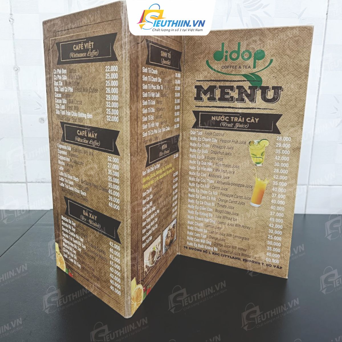 Mẫu menu bồi bìa cứng đẹp, cao cấp - Hình 1