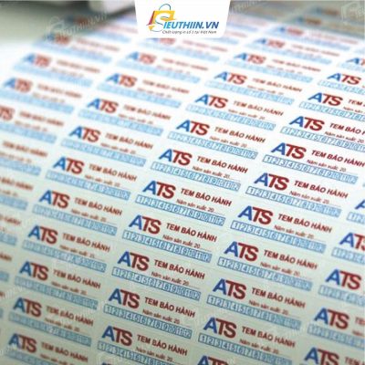 Tem nhãn bảo hành hình chữ nhật