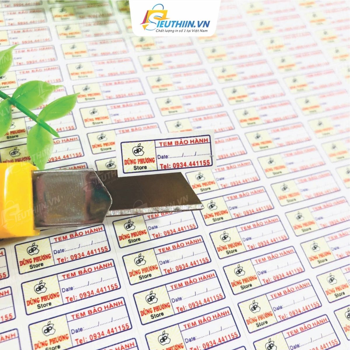 Tem bảo hành kích thước nhỏ