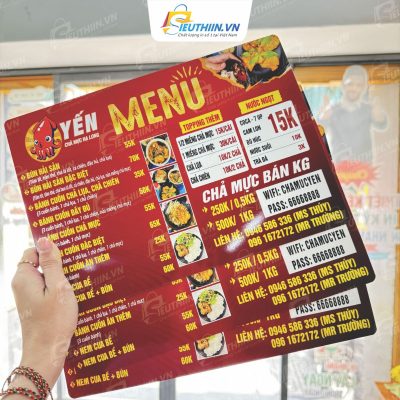 Menu quán nhậu, nhà hàng ấn tượng