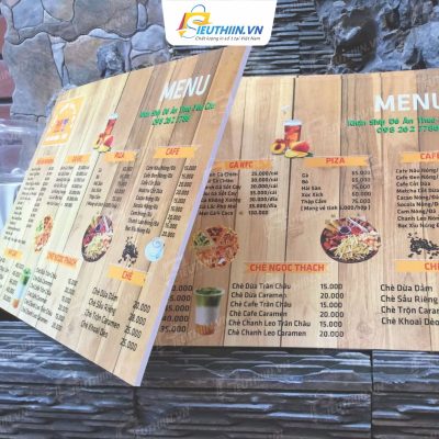 Menu tờ rời bắt mắt phù hợp với các quán ăn