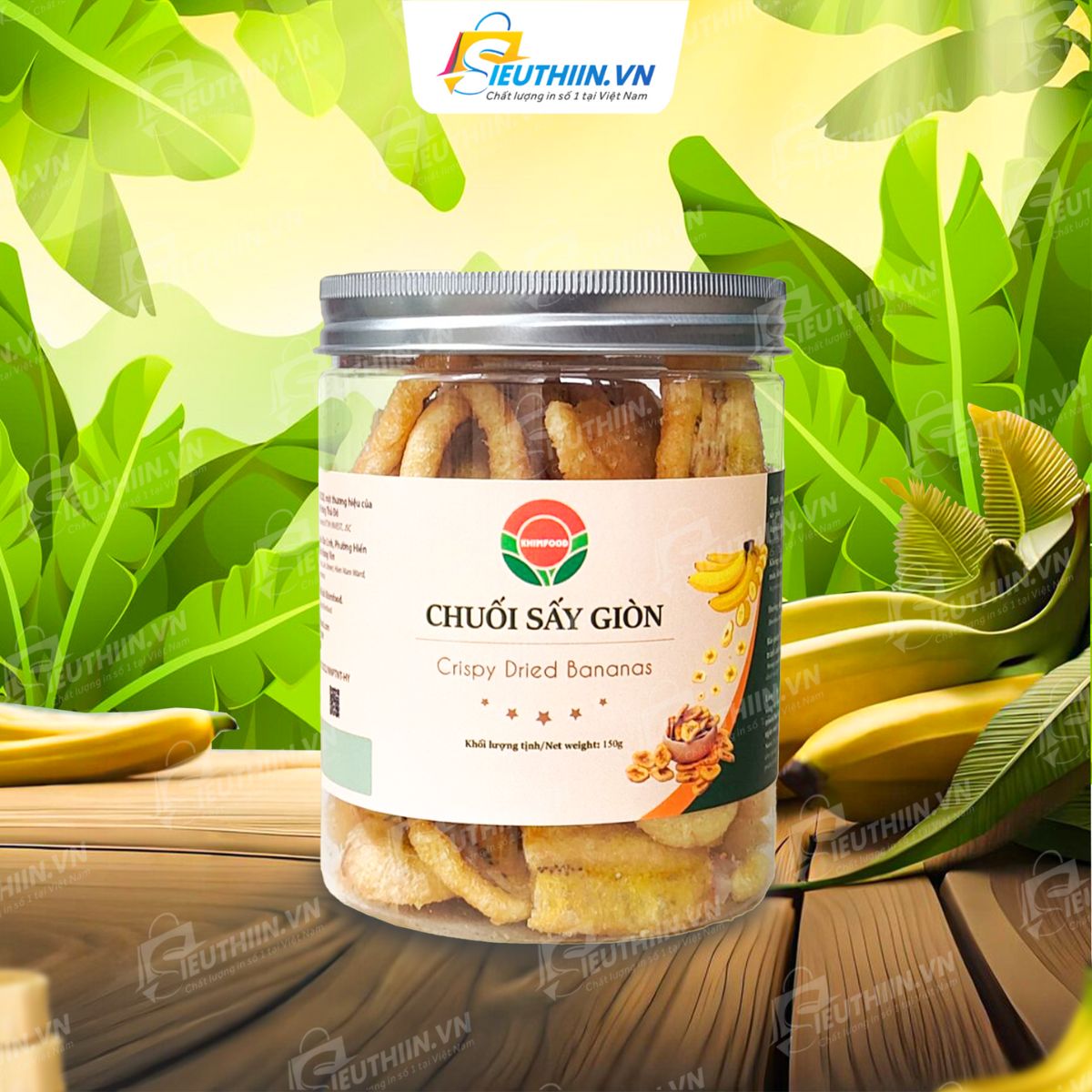 Tem nhãn chuối sấy chuyên nghiệp - 012