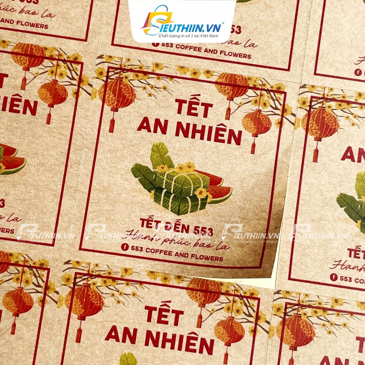 Tem nhãn mứt tết giấy Kraft