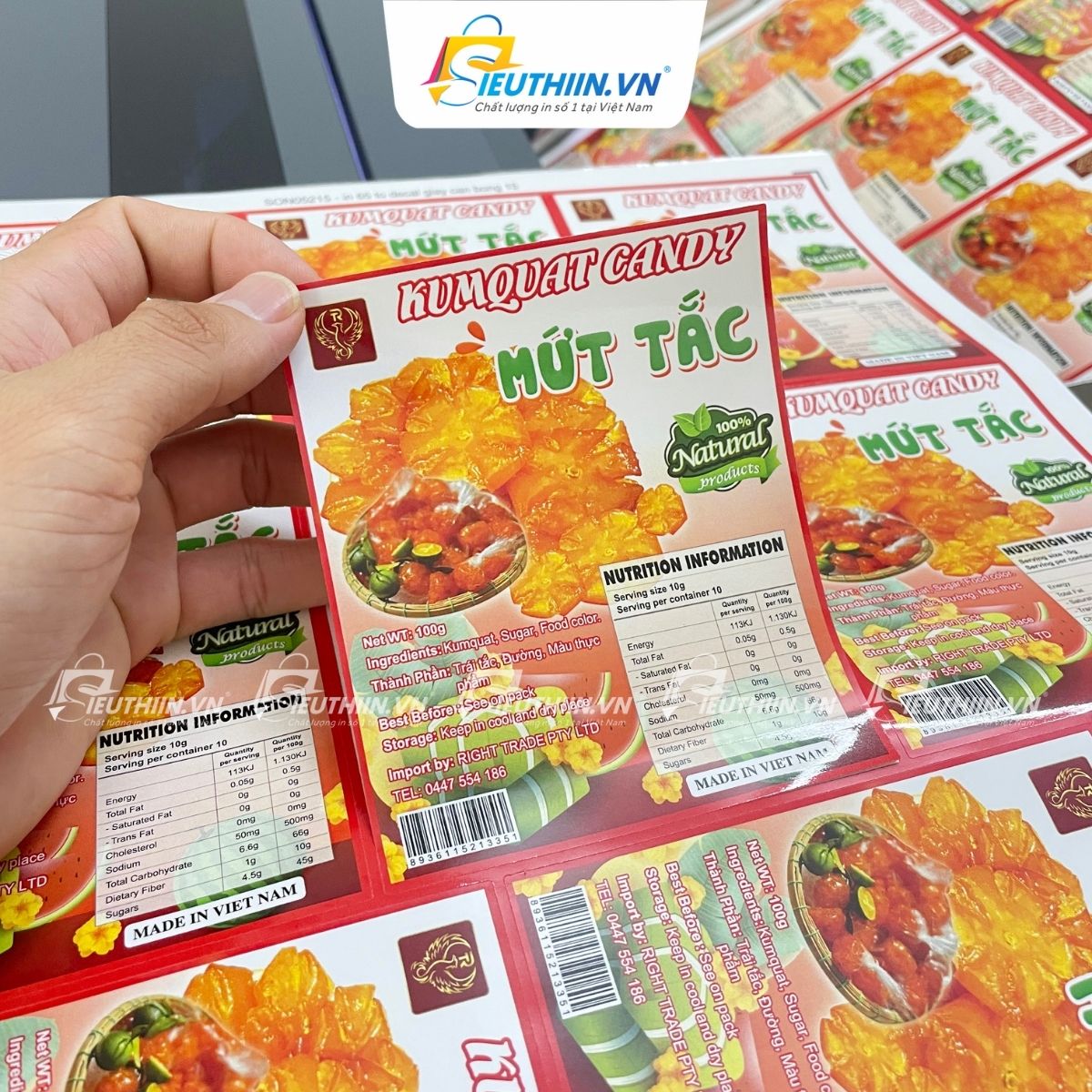 Tem nhãn mứt tắc