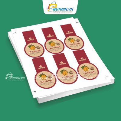 Tem nhãn xoài sấy