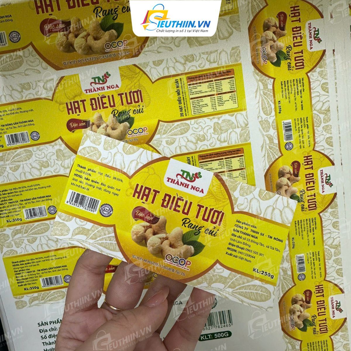 Tem hạt điều có kiểu dáng ấn tượng