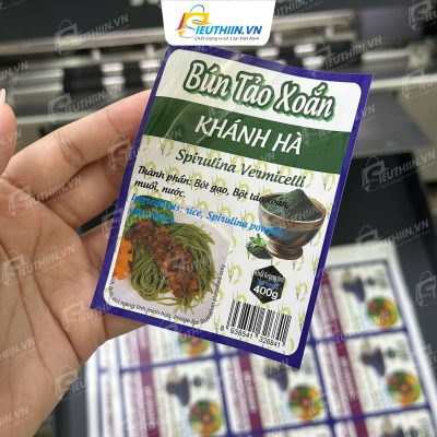 Tem thực phẩm bún tảo xoắn