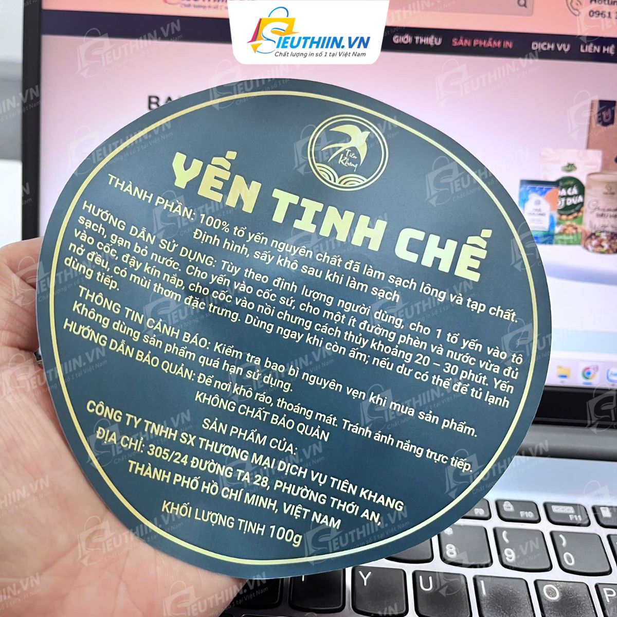 Tem nhãn thực phẩm yến tinh chế
