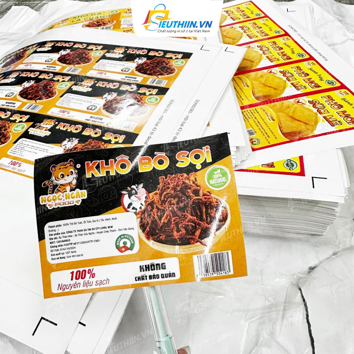 Tem thực phẩm khô bò