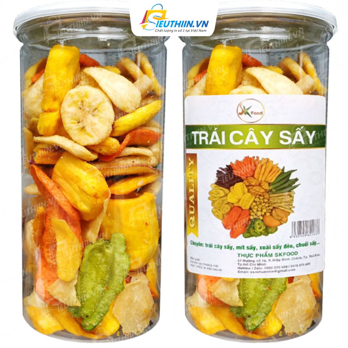 Mẫu tem trái cây sấy - Tem trái cây sấy dán hủ nhựa