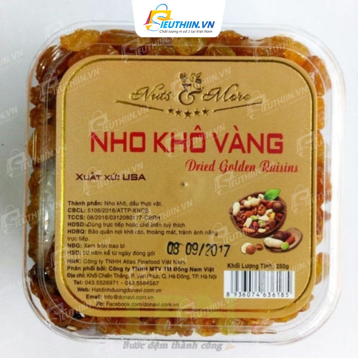 Mẫu tem trái cây sấy - Tem nho khô vàng