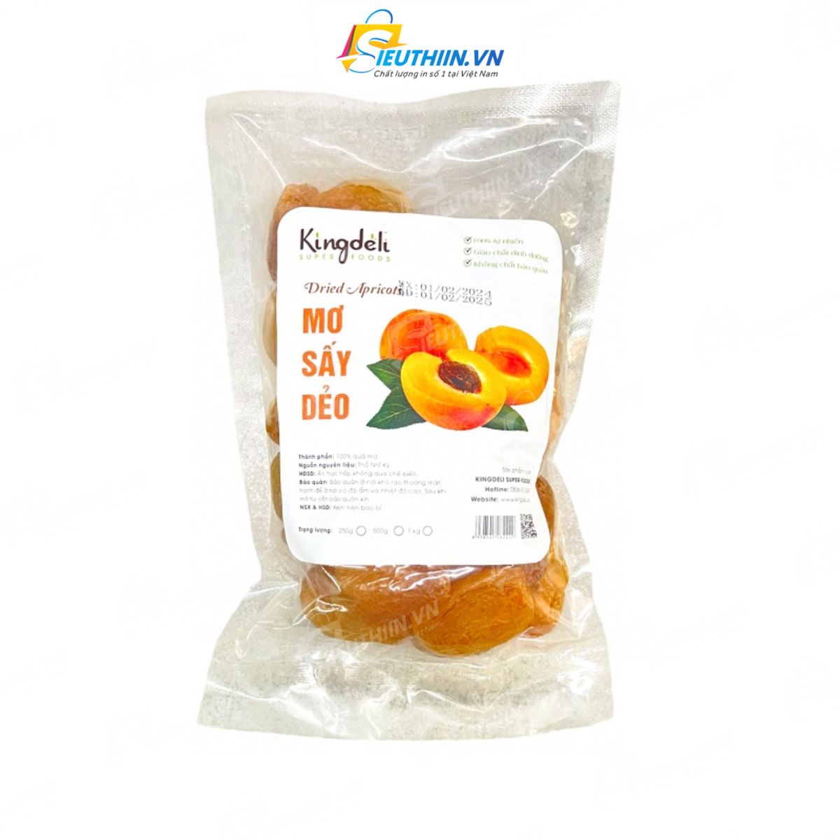 Mẫu tem trái cây sấy - Tem mơ sấy dẻo