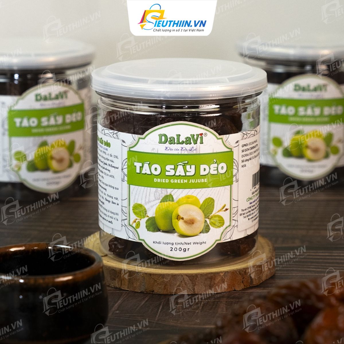 Mẫu tem trái cây sấy - Tem táo sấy dẻo