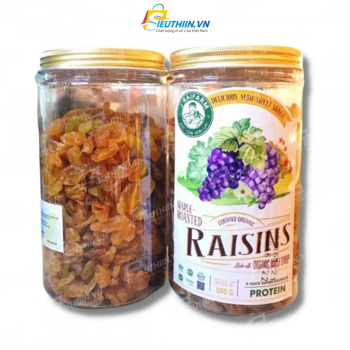 Mẫu tem trái cây sấy - Tem nhãn nho khô