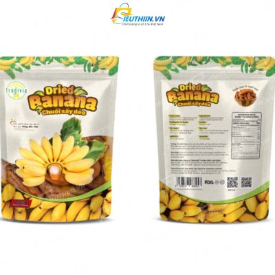 Mẫu tem trái cây sấy - Tem nhãn chuối sấy đẹp