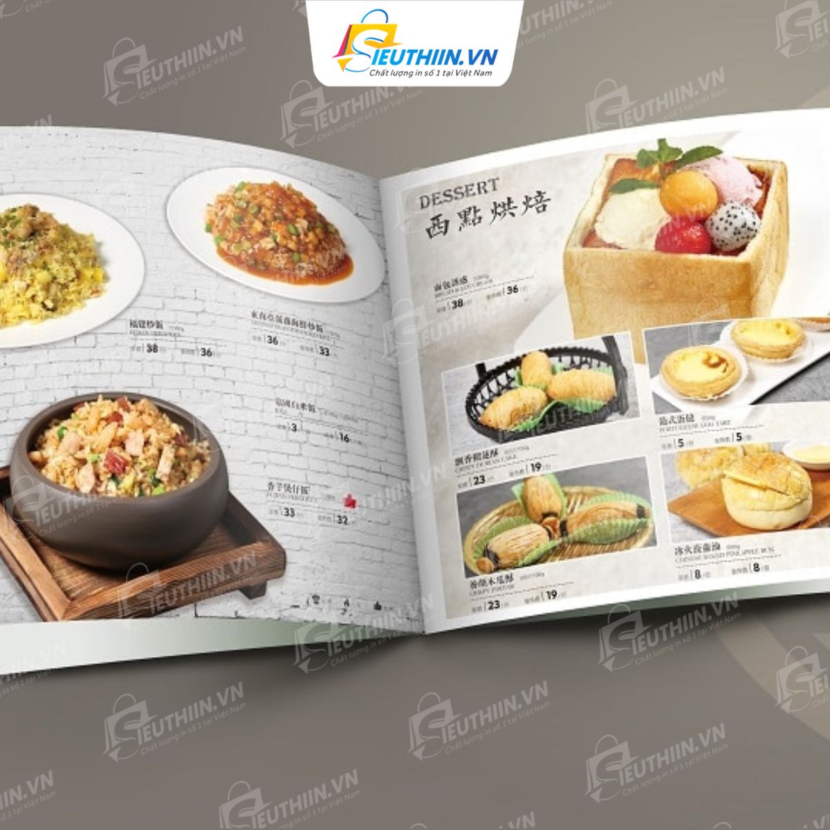 Menu nhà hàng Trung chi tiết