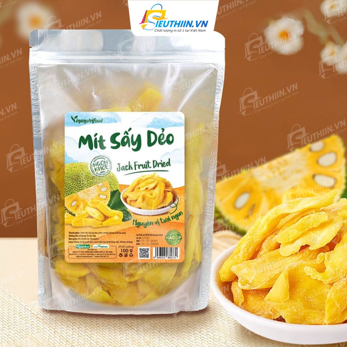 Tem nhãn mít sấy dẻo