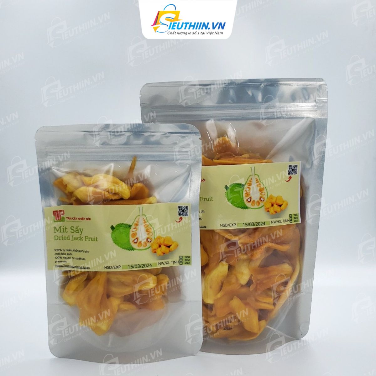 Tem dán túi mít sấy ấn tượng