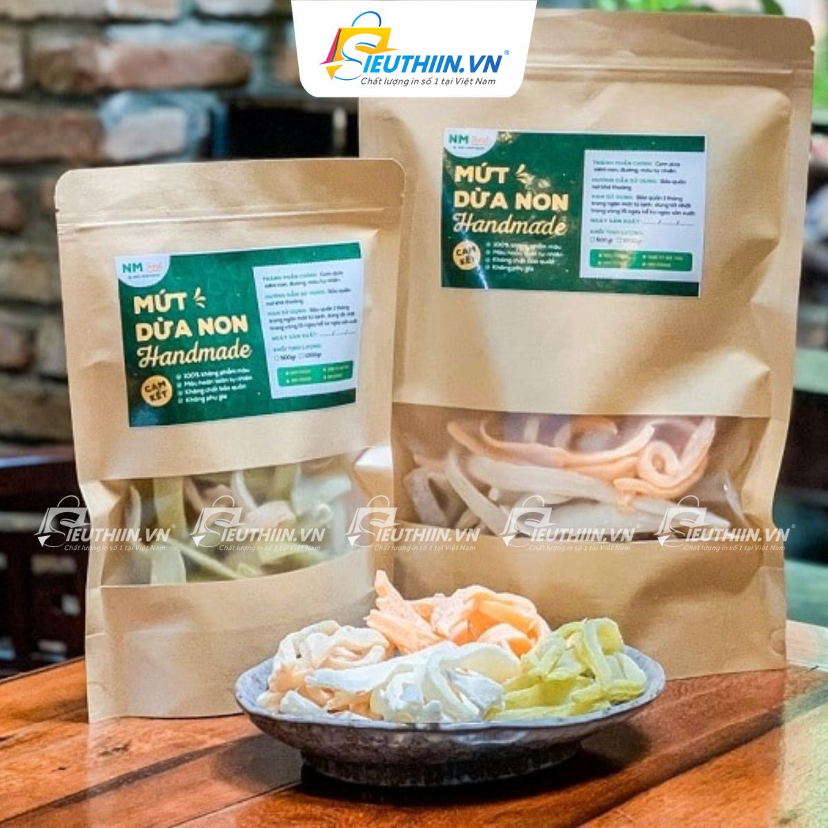 Mẫu tem nhãn dán bao bì mứt dừa đẹp mắt, chuyên nghiệp - 2