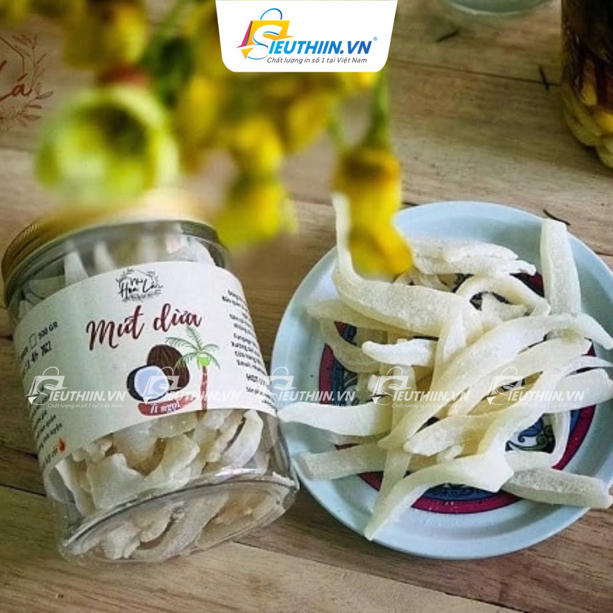 Mẫu tem nhãn dán bao bì mứt dừa đẹp mắt, chuyên nghiệp - 6