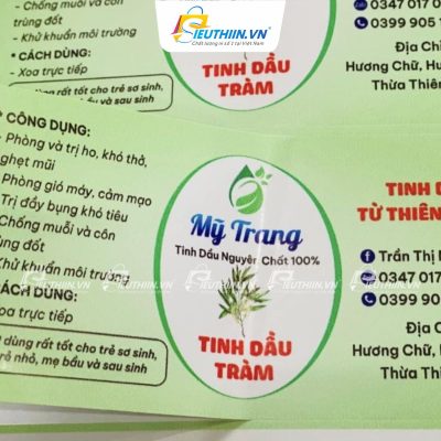 Tem tinh dầu đầy đủ thông tin