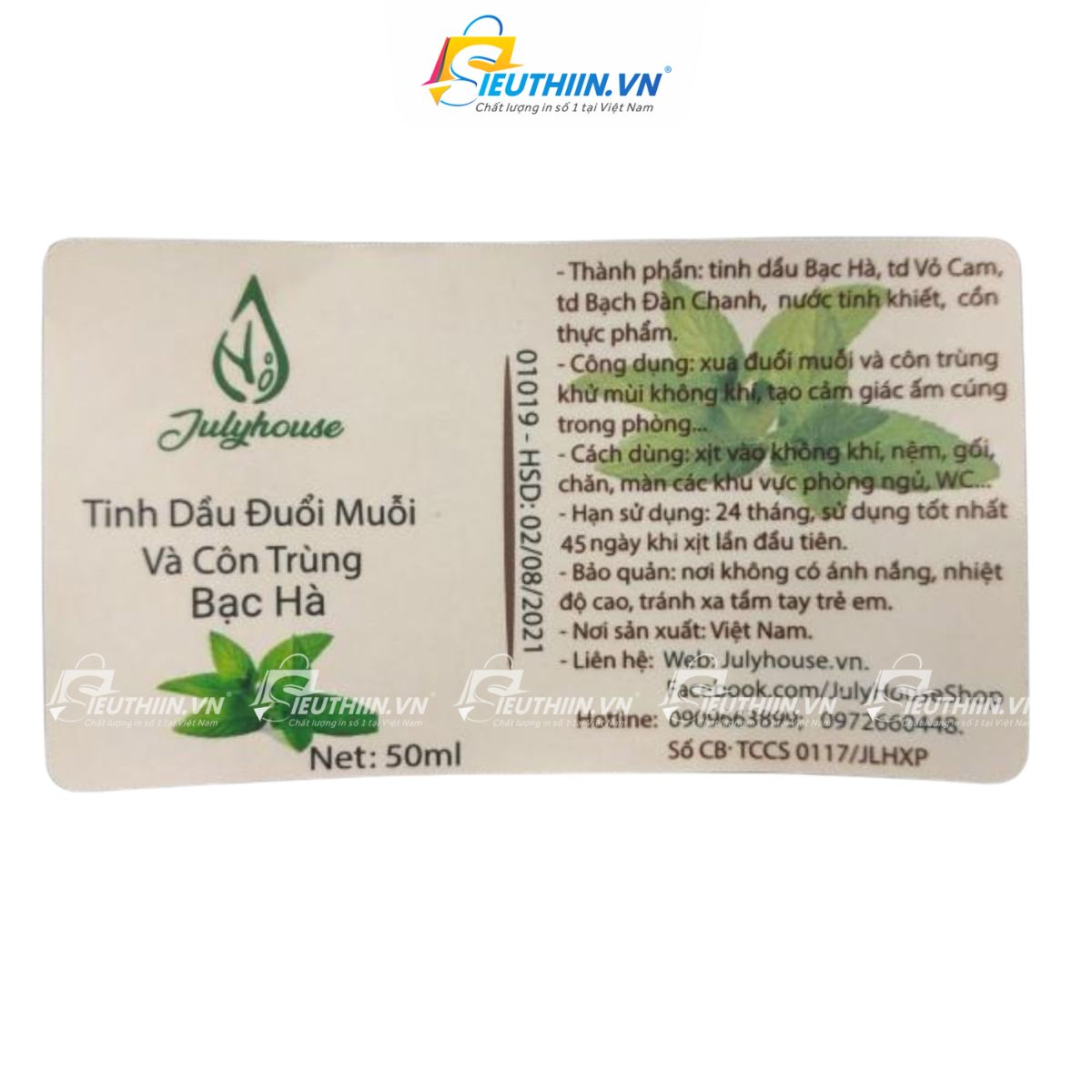 Thông tin cần có trên các mẫu tem dán tinh dầu