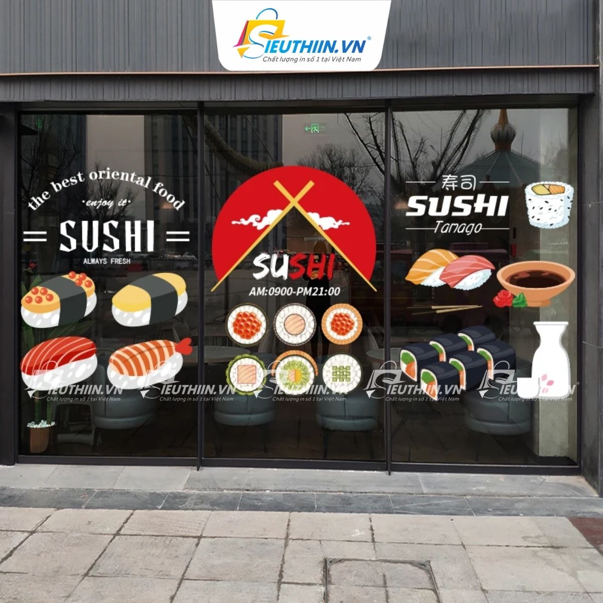 Decal dán cửa kính nhà hàng, quán ăn - 04
