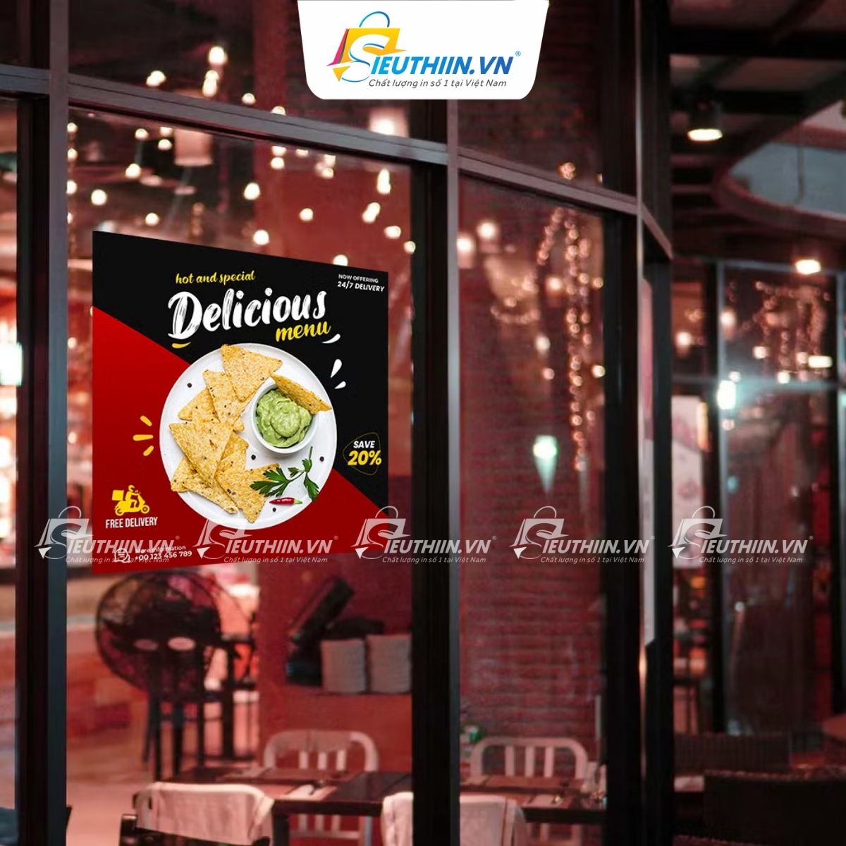 Decal dán cửa kính nhà hàng, quán ăn - 08