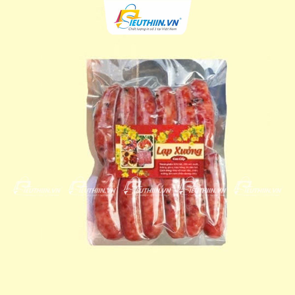 Tem dán túi zip đựng lạp xưởng