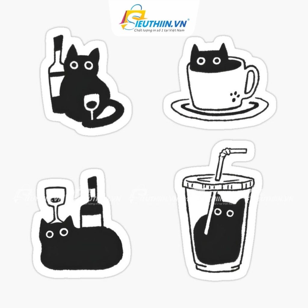 Bộ 50+ Mẫu Sticker Trắng Đen Không Màu Ấn Tượng, Độc Đáo Và Dễ Thương