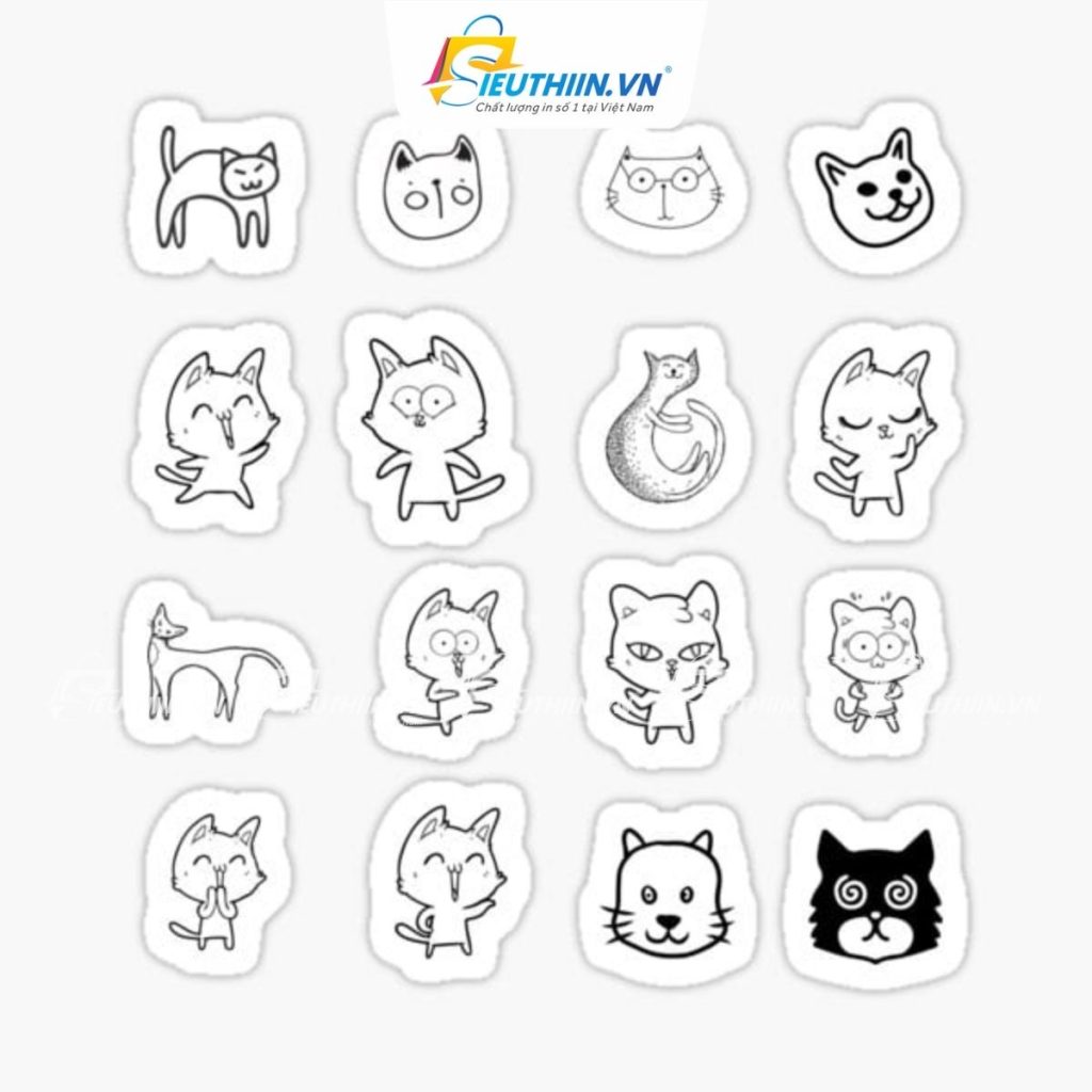 Bộ 50+ Mẫu Sticker Trắng Đen Không Màu Ấn Tượng, Độc Đáo Và Dễ Thương