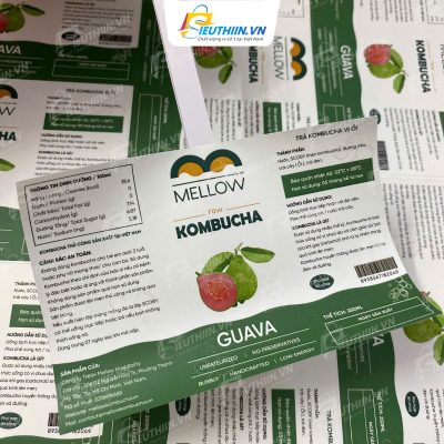 Tem dán chai nước kombucha