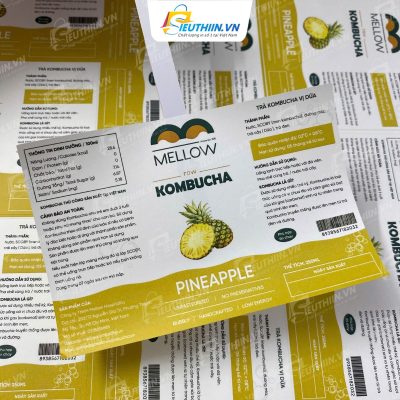 In tem nhãn kombucha