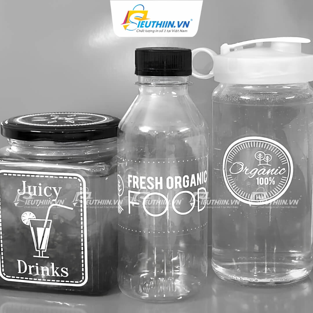 In decal trong suốt trên chai