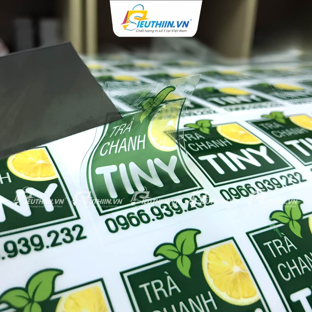 In decal trong suốt lấy liền